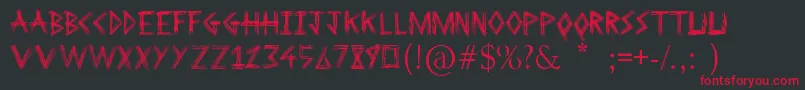Sketchline Font – Red Fonts on Black Background