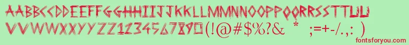 Sketchline Font – Red Fonts on Green Background