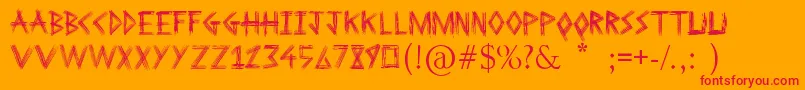 Sketchline Font – Red Fonts on Orange Background