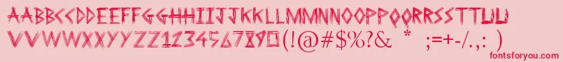Sketchline Font – Red Fonts on Pink Background