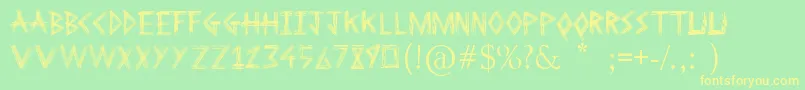 Sketchline Font – Yellow Fonts on Green Background