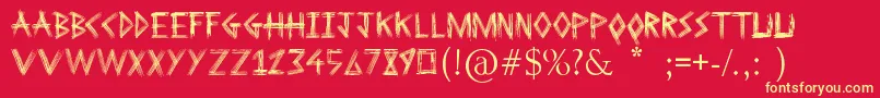 Sketchline Font – Yellow Fonts on Red Background