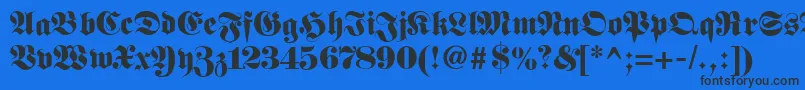 Fetteunzfraktur Font – Black Fonts on Blue Background