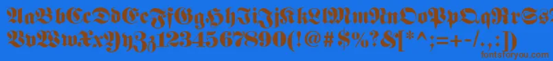 Fetteunzfraktur-fontti – ruskeat fontit sinisellä taustalla