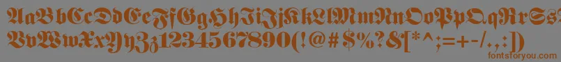 Fetteunzfraktur-fontti – ruskeat fontit harmaalla taustalla