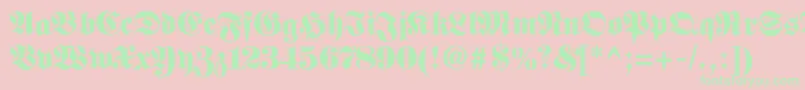 フォントFetteunzfraktur – ピンクの背景に緑の文字
