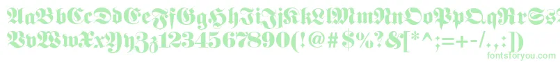 Fetteunzfraktur-Schriftart – Grüne Schriften auf weißem Hintergrund