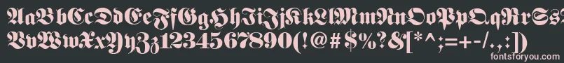 フォントFetteunzfraktur – 黒い背景にピンクのフォント