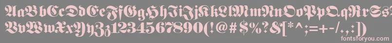 Fetteunzfraktur-Schriftart – Rosa Schriften auf grauem Hintergrund