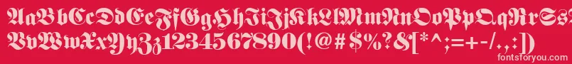 Fetteunzfraktur Font – Pink Fonts on Red Background