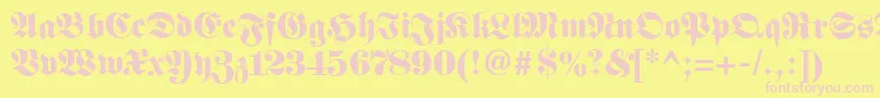 Шрифт Fetteunzfraktur – розовые шрифты на жёлтом фоне