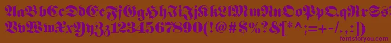 Шрифт Fetteunzfraktur – фиолетовые шрифты на коричневом фоне