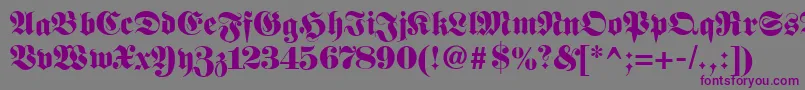 Czcionka Fetteunzfraktur – fioletowe czcionki na szarym tle