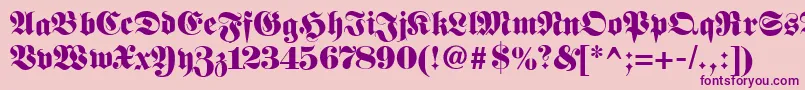 Шрифт Fetteunzfraktur – фиолетовые шрифты на розовом фоне