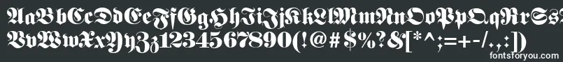 Шрифт Fetteunzfraktur – белые шрифты на чёрном фоне