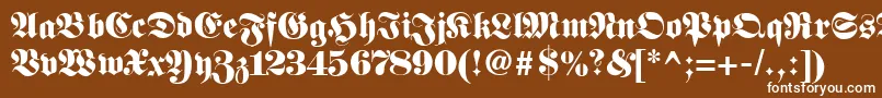 フォントFetteunzfraktur – 茶色の背景に白い文字