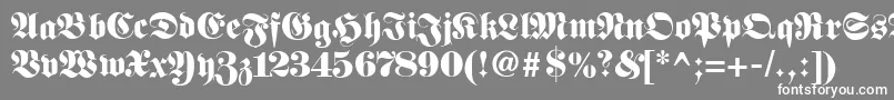 Fetteunzfraktur-fontti – valkoiset fontit harmaalla taustalla