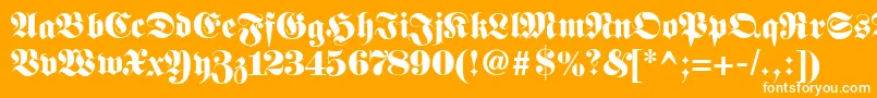 フォントFetteunzfraktur – オレンジの背景に白い文字