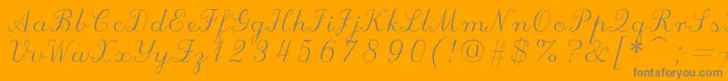 Czcionka Scriptc – szare czcionki na pomarańczowym tle