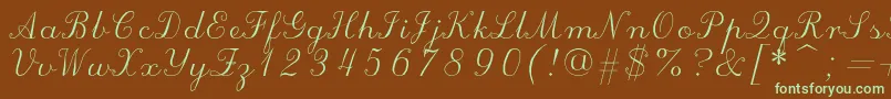 Scriptc Font – Green Fonts on Brown Background