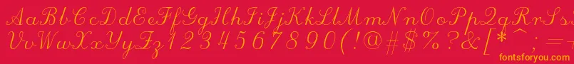 Scriptc Font – Orange Fonts on Red Background