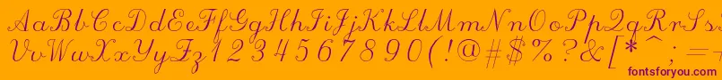 Scriptc Font – Purple Fonts on Orange Background