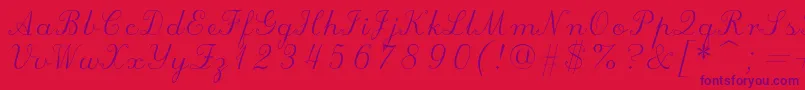 Scriptc-Schriftart – Violette Schriften auf rotem Hintergrund