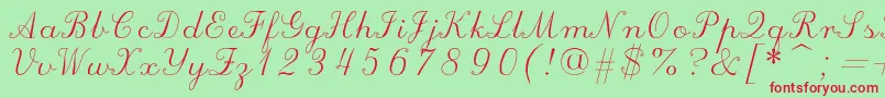 Scriptc Font – Red Fonts on Green Background