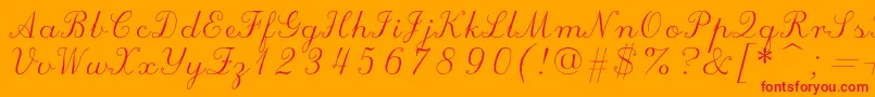 Scriptc Font – Red Fonts on Orange Background