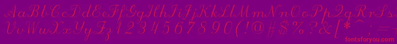 Scriptc Font – Red Fonts on Purple Background