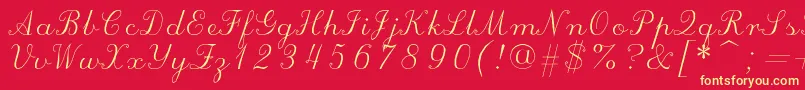 Scriptc Font – Yellow Fonts on Red Background