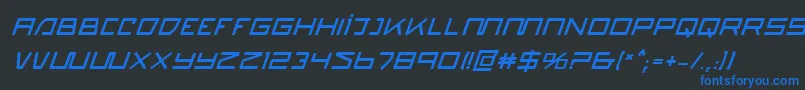 QuasitronBoldItalic Font – Blue Fonts on Black Background