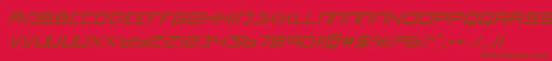 フォントQuasitronBoldItalic – 赤い背景に茶色の文字
