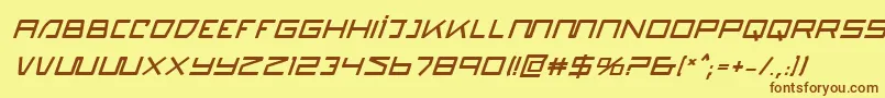 QuasitronBoldItalic Font – Brown Fonts on Yellow Background
