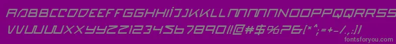 QuasitronBoldItalic-Schriftart – Graue Schriften auf violettem Hintergrund