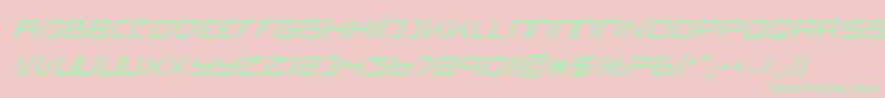 QuasitronBoldItalic Font – Green Fonts on Pink Background