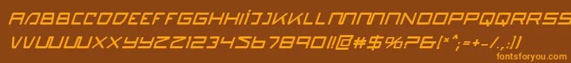 QuasitronBoldItalic Font – Orange Fonts on Brown Background