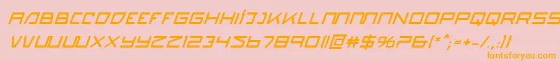 QuasitronBoldItalic Font – Orange Fonts on Pink Background