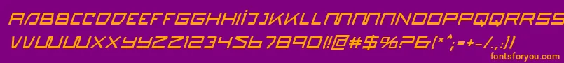 QuasitronBoldItalic Font – Orange Fonts on Purple Background