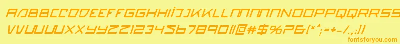 QuasitronBoldItalic Font – Orange Fonts on Yellow Background