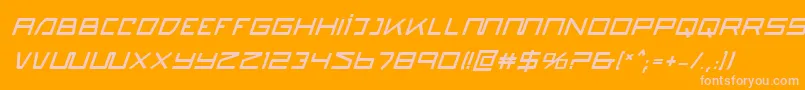 QuasitronBoldItalic Font – Pink Fonts on Orange Background