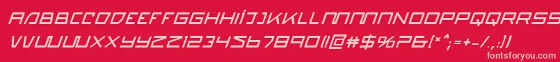 Шрифт QuasitronBoldItalic – розовые шрифты на красном фоне