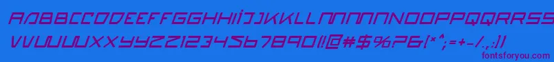 QuasitronBoldItalic Font – Purple Fonts on Blue Background