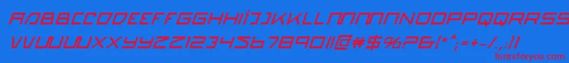 Czcionka QuasitronBoldItalic – czerwone czcionki na niebieskim tle
