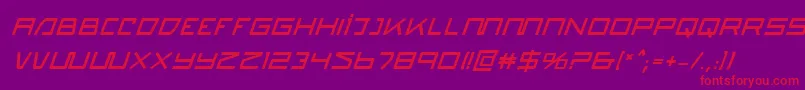 QuasitronBoldItalic Font – Red Fonts on Purple Background