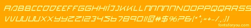 QuasitronBoldItalic Font – Yellow Fonts on Orange Background