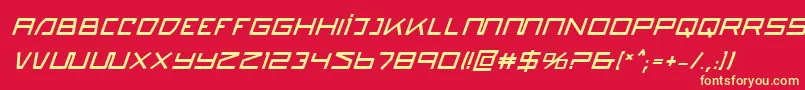 Шрифт QuasitronBoldItalic – жёлтые шрифты на красном фоне
