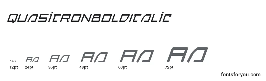 Размеры шрифта QuasitronBoldItalic