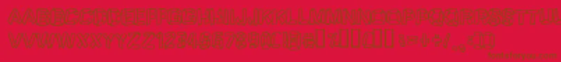 Funky Stoneage Font – Brown Fonts on Red Background