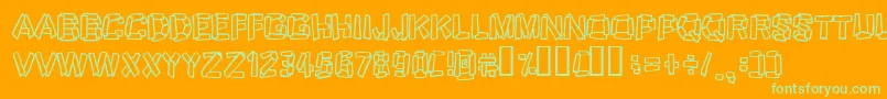 Шрифт Funky Stoneage – зелёные шрифты на оранжевом фоне